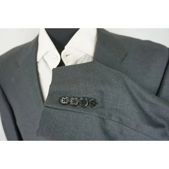 Ermenegildo Zegna Solid Gray 100% Wool Sport Coat Jacket Sz 42R